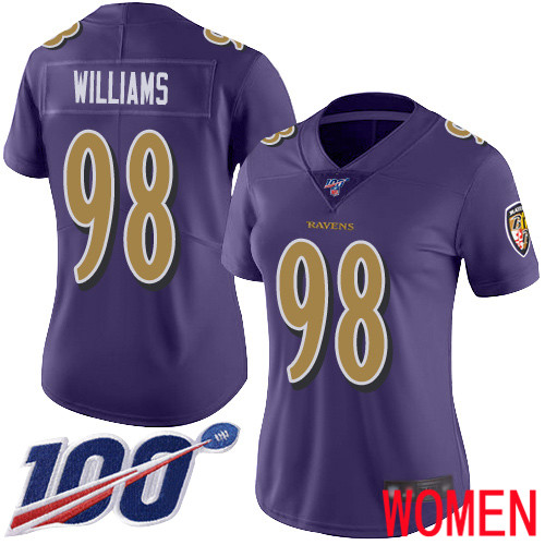 Baltimore Ravens Limited Purple Women Brandon Williams Jersey NFL Football 98 100th Season Rush Vapor Untouchable